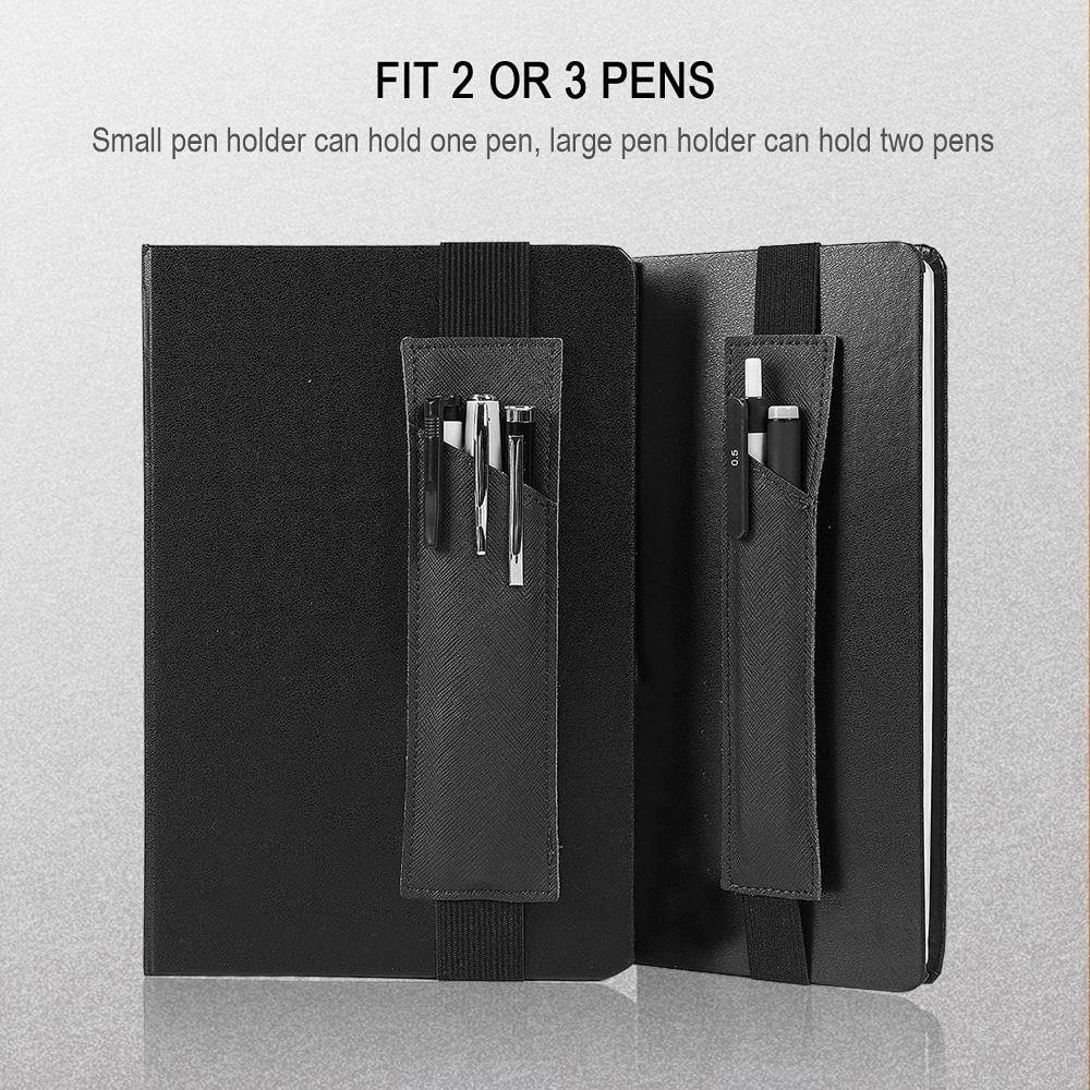 PU Leather Elastic Band Pen Holder Adjustable Straps Pencil Holder Case for Notebook School