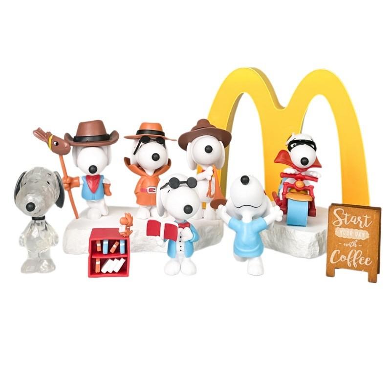 Snoopy Motorcycle Collectible Figurine Pvc Kids Toy With Assembly For Fans