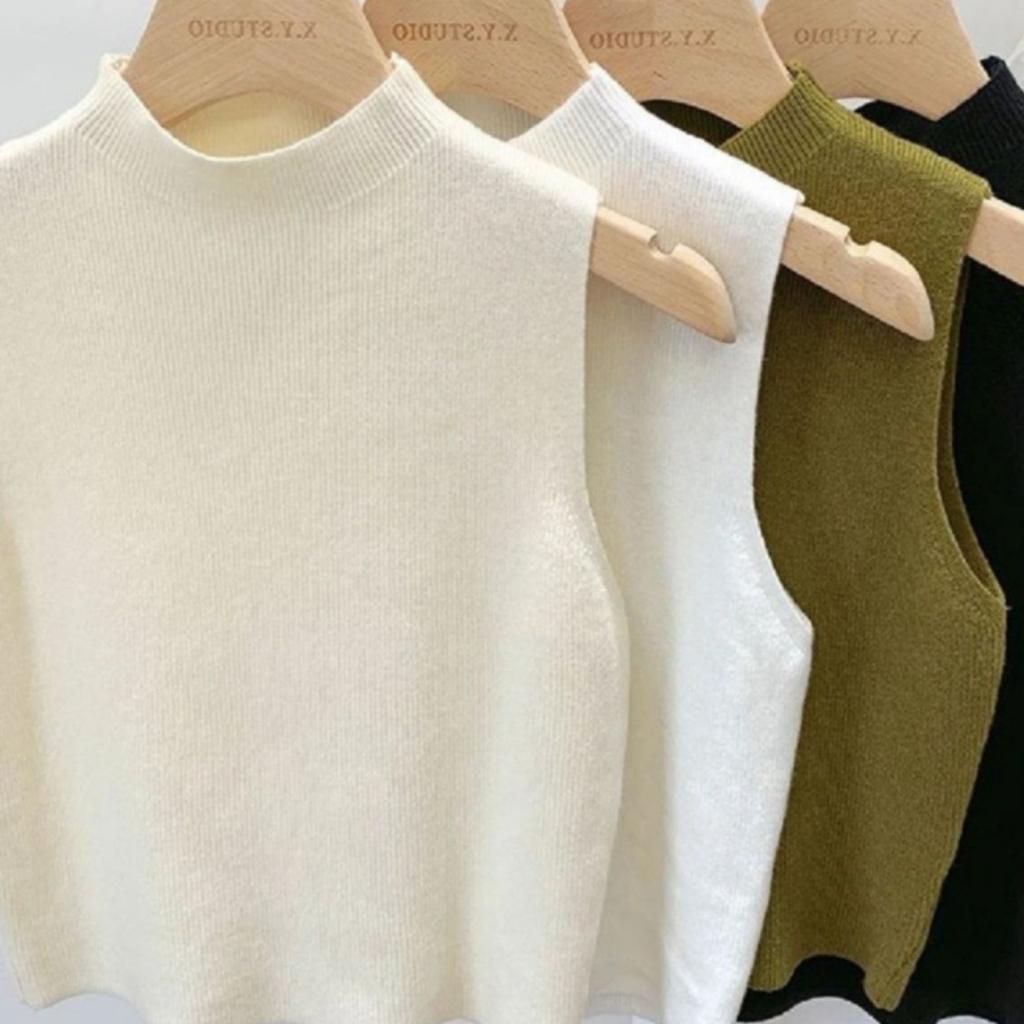 Tílko s kulatým výstřihem Pletené topy Dámské letní košilka Jednobarevná košilka Módní tubus Dámské zkrácené dívčí oblečení bez rukávů Y2K