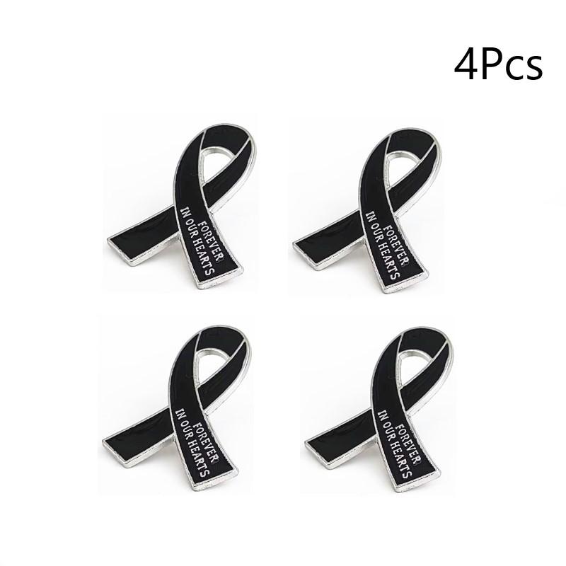 Memorial Brooch, Black Ribbon Badge, Clothing Accessory Pin, Black Mourning Badge