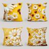 Daisies  Ladybugs Floral Printed Pillowcase Pattern Cushion Cover Suitable for Sofa Bedroom Car Pillow Cover