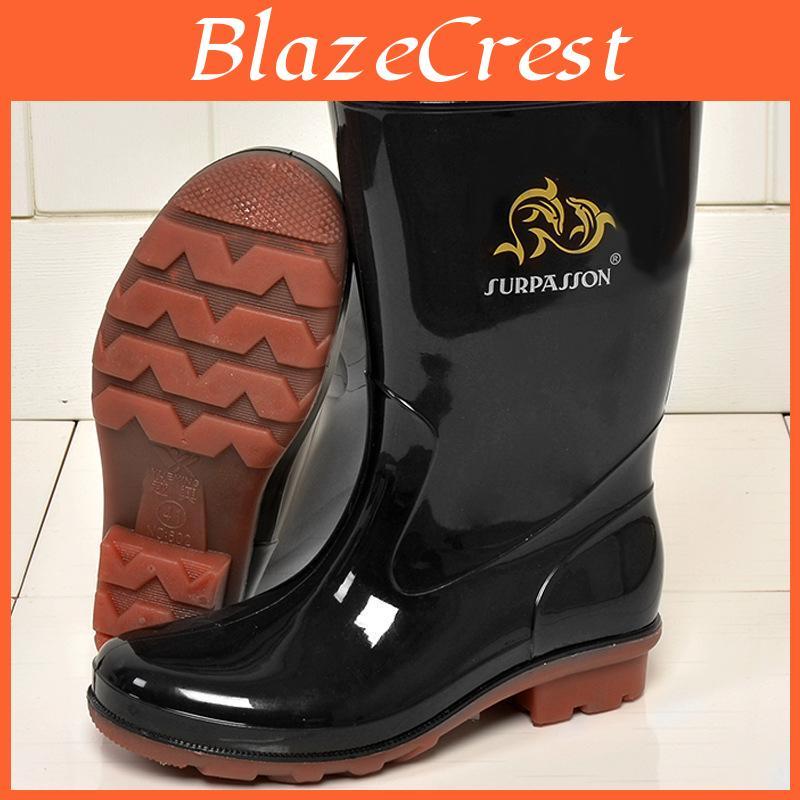 Rain Fashion Boots Mens Midtube Rain Boots Nonslip Waterproof Boots Construction Site Labor Protection Water Shoes Rubber Shoes