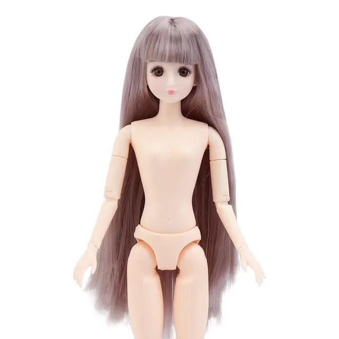 

30Cm Bjd Doll 3D Real Eyes White Muscle Multi-Joint Make-Up Change Dress Up 26 Joints Adjustable Toys Girls Handmade Dolls (As shown-21810)-15-30cm