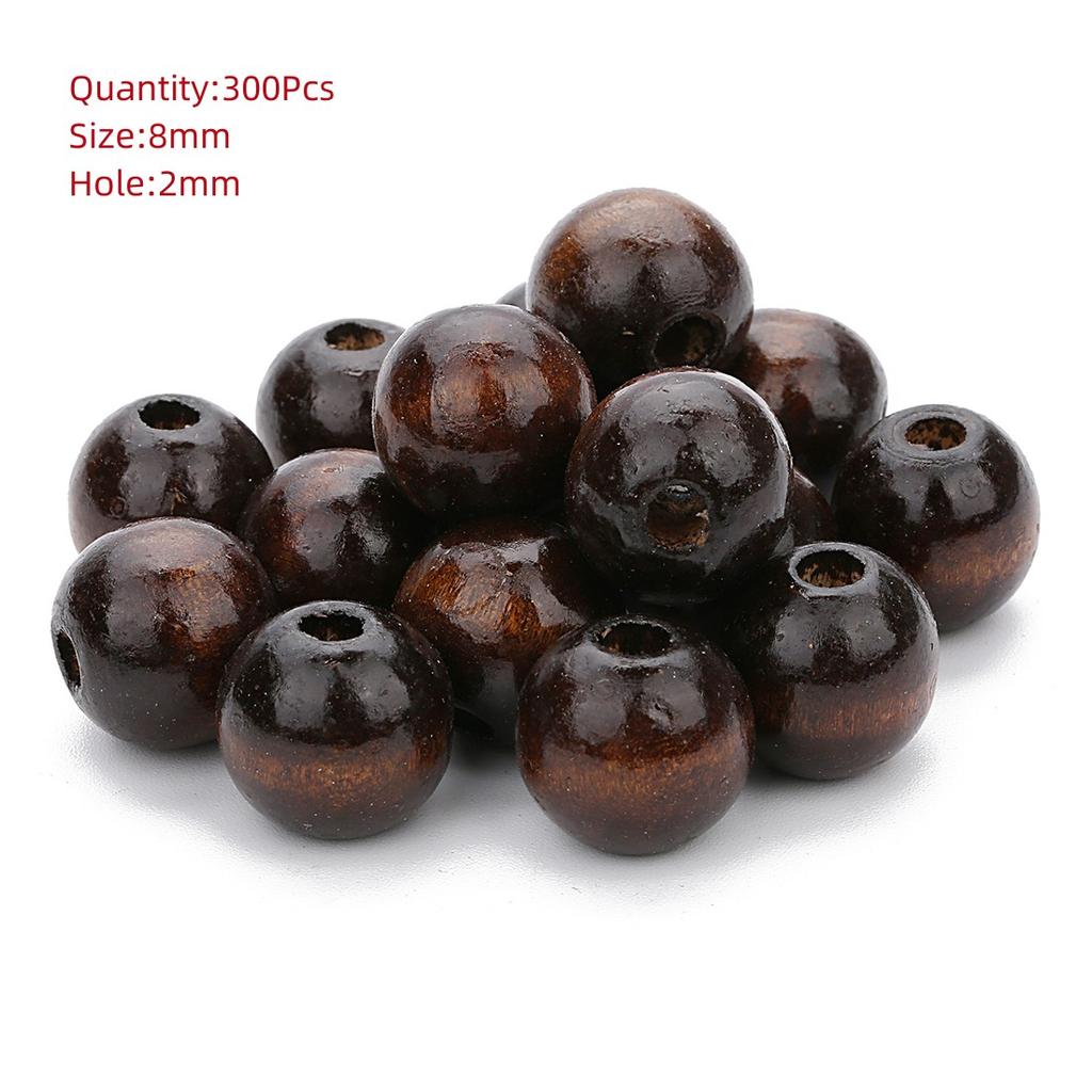 Natural Eco-Friendly Wooden Beads Round Heart Large Hole Loose Spacer Wood Beads For Jewelry Making DIY Charm Bracelets Necklace