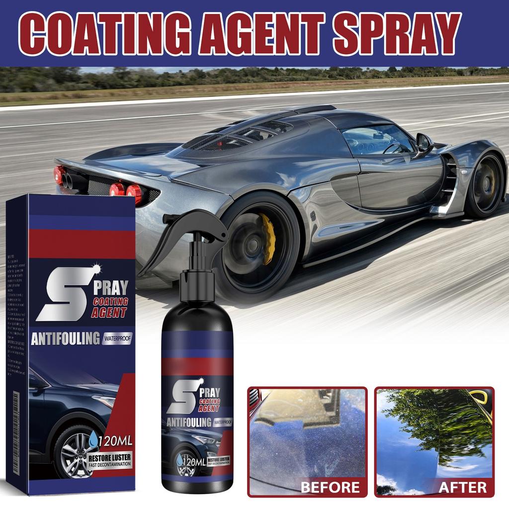 Multi-Functional Coating  Agent, 3 In1 Ceramic Car Coating Spray, High Quick Car Coating Spray Fast-Acting, Nanotechnology Plastic Parts 120ML