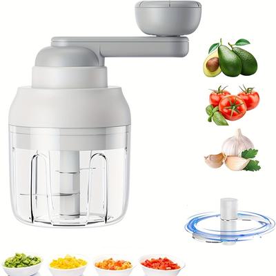 Ręczny robot kuchenny, Ręczny siekacz do żywności z linką, Zmywalny ręczny robot kuchenny 250 ml, Dwubiegowy robot kuchenny do cebuli, czosnku, imbiru