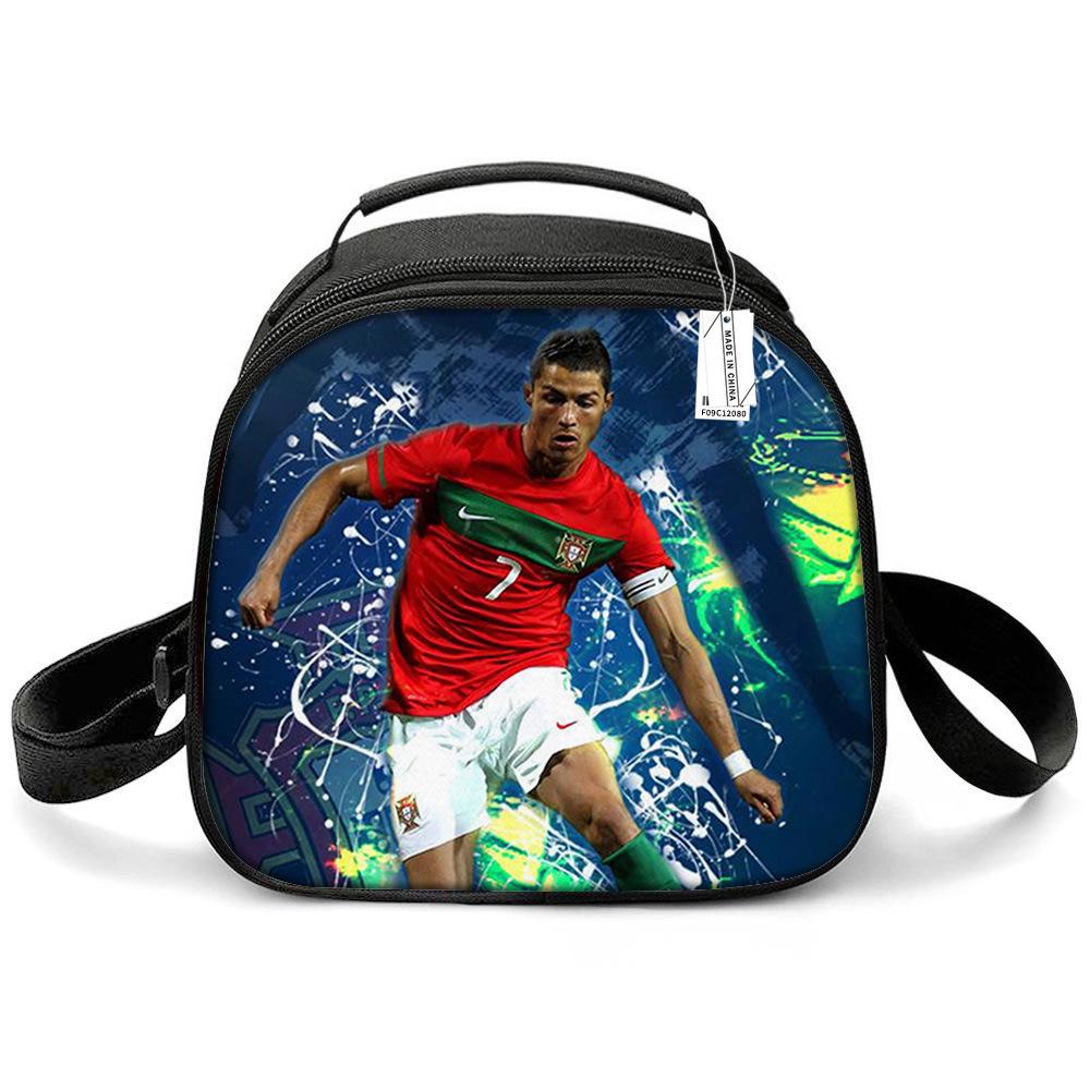 Messi & Ronaldo World Cup Kids' Lunch Bag - Insulated Handheld Picnic Bag for Students