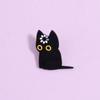 Cute Black Cat Enamel Pin Cartoon Metal Brooch Collar Pin Badge Backpack Clothing Decor Fashion Accessory Gift For Daily Wear