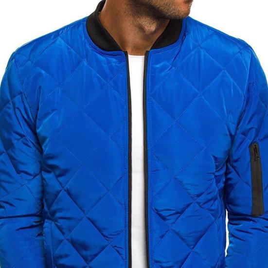Einfarbige, langärmlige Herrenjacke mit Stehkragen und Reißverschluss – perfekt fürs Büro