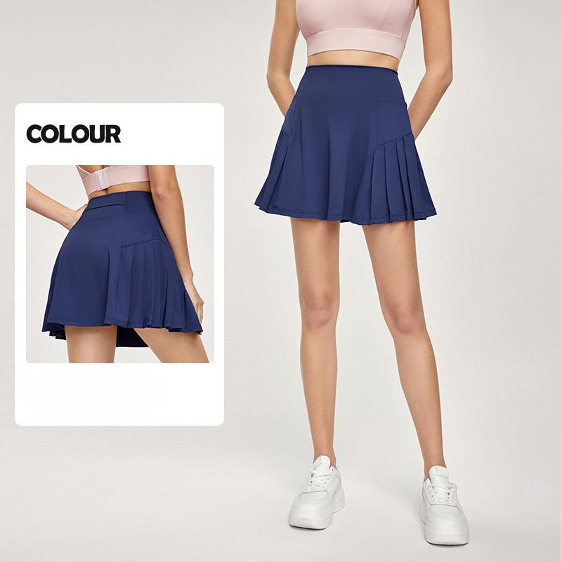 Cool Sports Short Skirt, Anti-exposure Fake Two Badminton Pocket Tennis Skirts, and Slimming Yoga Skirt Worn Outside