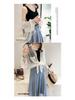 2022 Korean Lantern Sleeve Striped Chiffon Cardigan Jacket