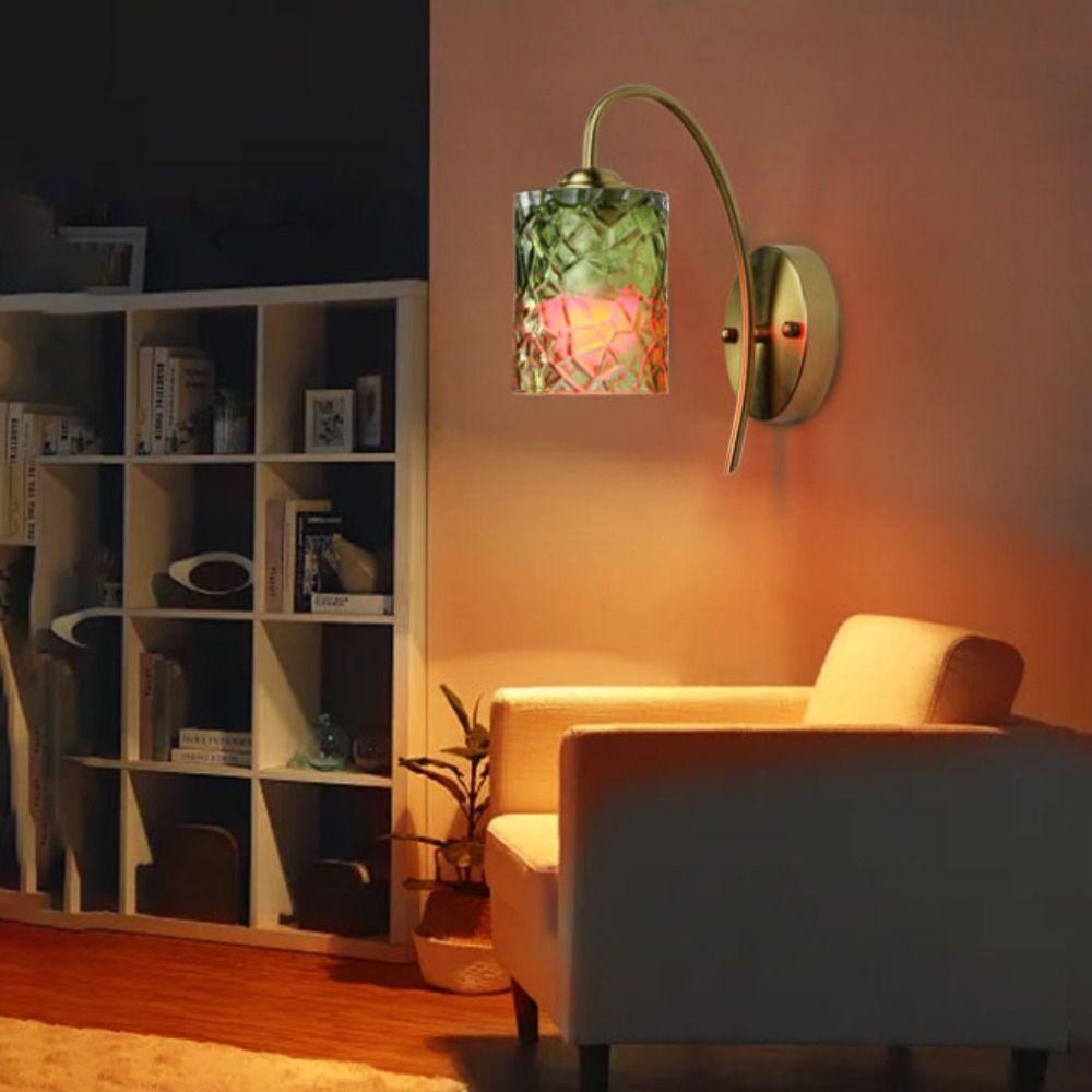 360° Adjustable LED Wall Light Starry Glass Shade Rotatable Wall Light  Home Decor
