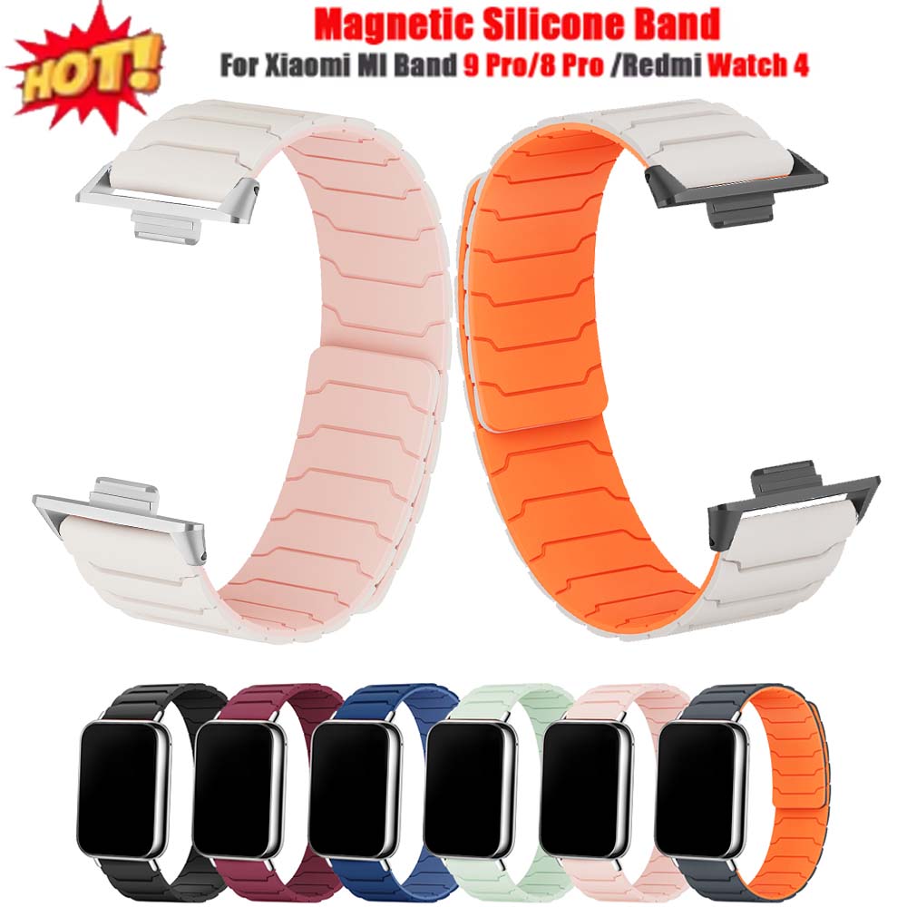 Magnetisches Armband für Xiaomi Mi 9 Pro 8 Pro Armband Silikon Ersatzarmband für RedMi Watch 4 5 Uhrenarmband Correa Miband 9Pro