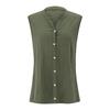 Women's Fashion Color Casual Sleeveless Cardigan Button Loose Cotton Linen Shirt Top
