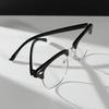 Men's Fashion Glasses Oval Half Frame Durable PC Material Suitable for Daily Commuting Home Use