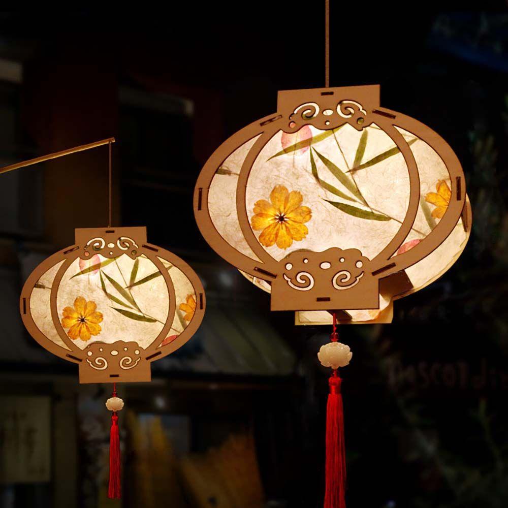 Holz Papier Chinesischer Stil Geschenk Lampe Laternen Anhänger Handgefertigte Laternen Party Dekoration Festival Laternenfest Dekorationen