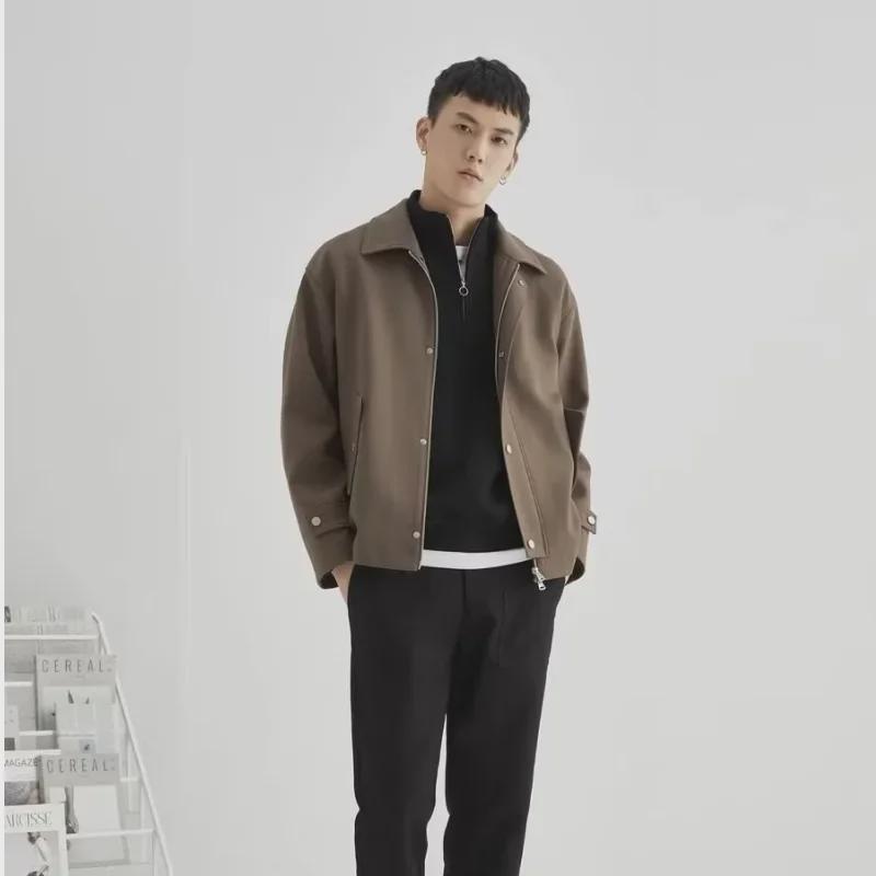 Pull Homme Japonais Rétro Gaufre Laine Demi-Zip 2023, Mode Printemps/Automne.