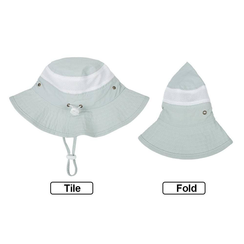 UV Protection Children's Mesh Bucket Hat Adjustable Beach Playing Hat  for Boys & Girls