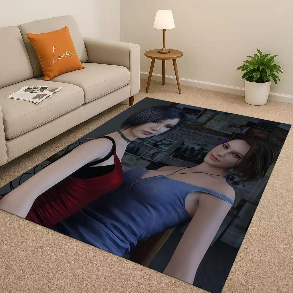 3D Leon R-Resident Evil Game Cartoon Living Room Non-Slip Area Rug Soft Carpet for Bedroom Playroom Sofa,Easy Clean Home Doormat