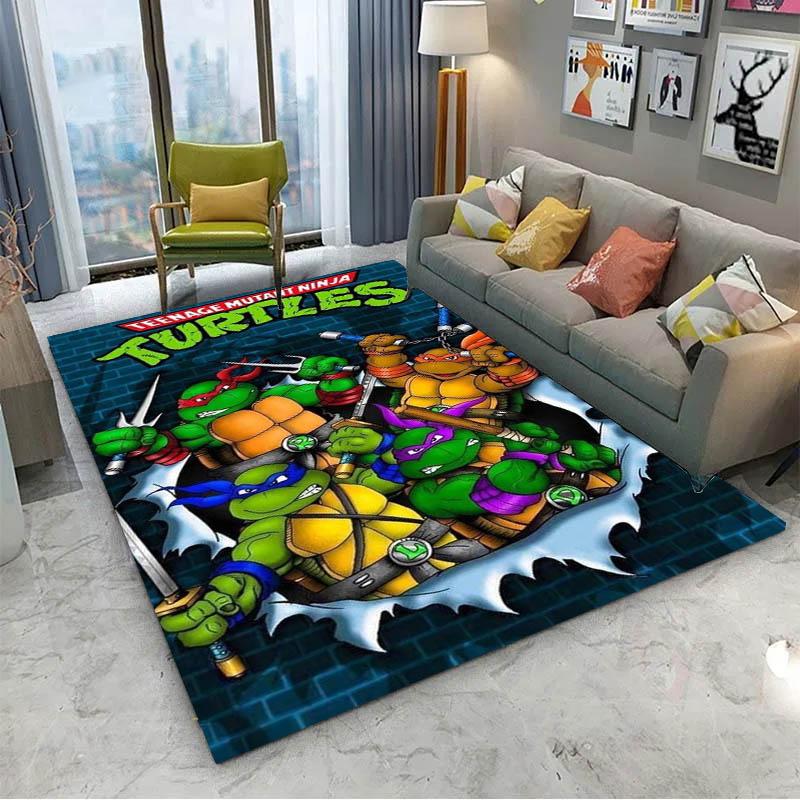 T-Teenages-mutant-Ninjas-Turtles Film Movie 3D Carpet Rug Art for Room Decor Home KidsDoor Gift Kids Area Rug Non-slip Floor Mat