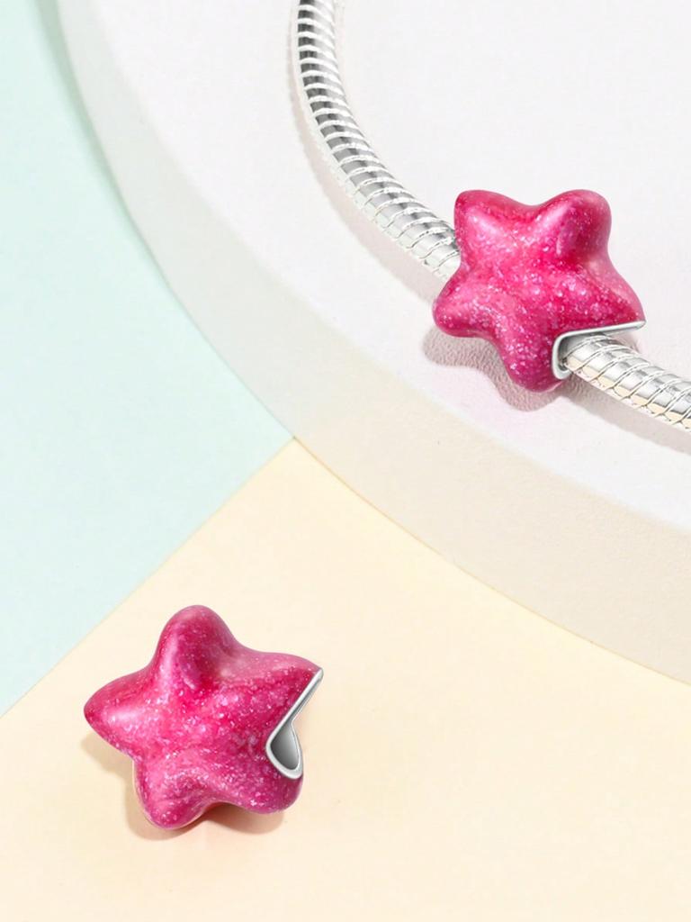 Pink Carousel Alarm Clock Beads Charm Copper Plated Fit Charms Copperoriginal Bracelet For Jewelry Making Diy Charm