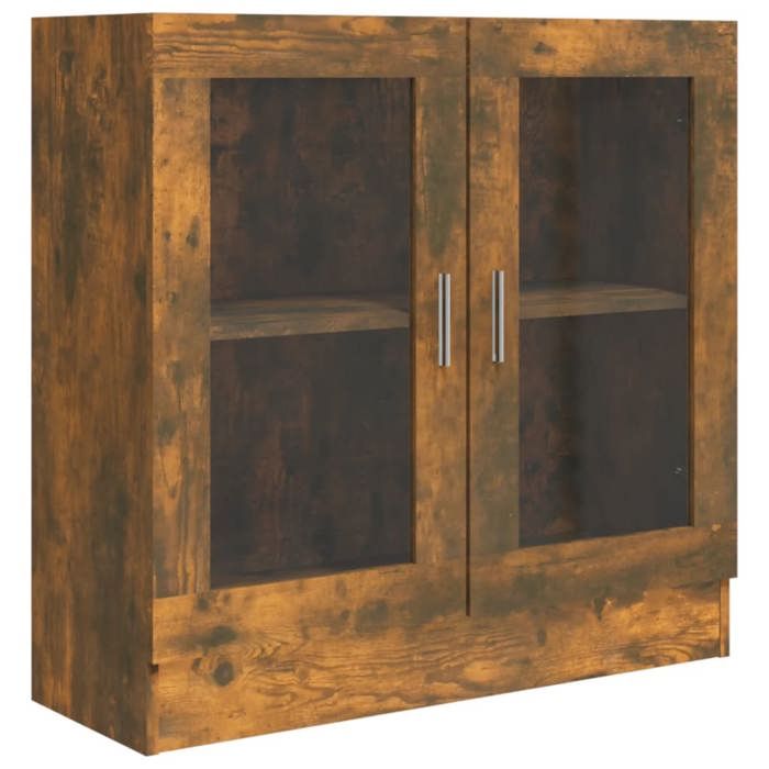 VidaXL Armoire à vitrine Chêne fumé 82,5x30,5x80 cm Bois d'ingénierie 815615