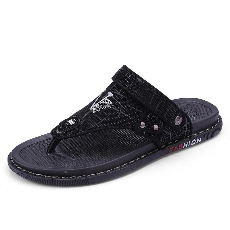 Fashion Brand Summer Men's Sandals Genuine Leather Men Slippers Gladiator Men Beach Sandals Soft Comfortable Outdoors Wading Shoes
