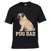Rustic Woodgrain Pug Dad Portrait Loose Vintage Distressed Washed Casual Tee