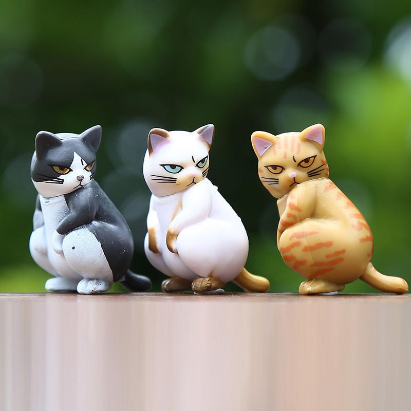 Action Cat Social Figure Cartoon Model Toy Decoration Doll Kid Ornament Gifts