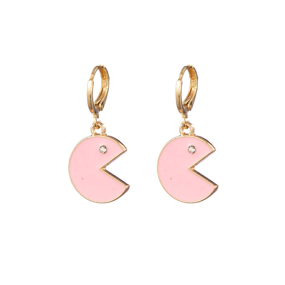 Womens Smiley Alloy Face Earrings Plated Cartoon Design Jewelry Stylish