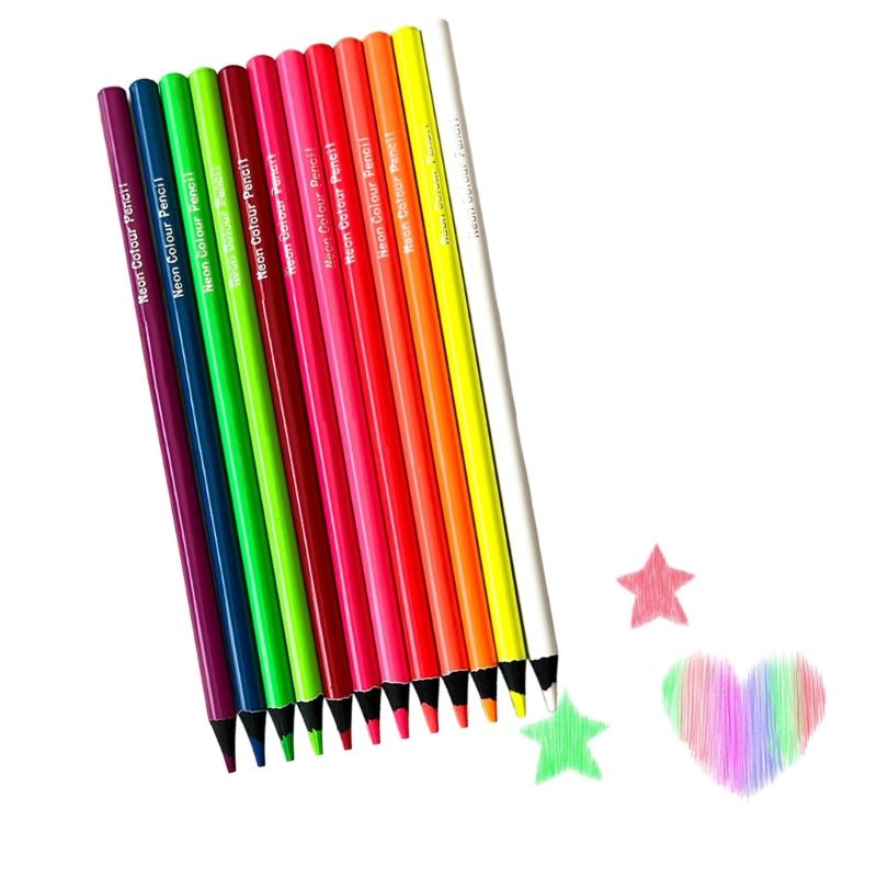 12Pcs Wood Colorful Pencils, Pre-sharpened Coloring Pencils 12 Color Drawing Pencils for Kid Coloring Book, Scrapbooking