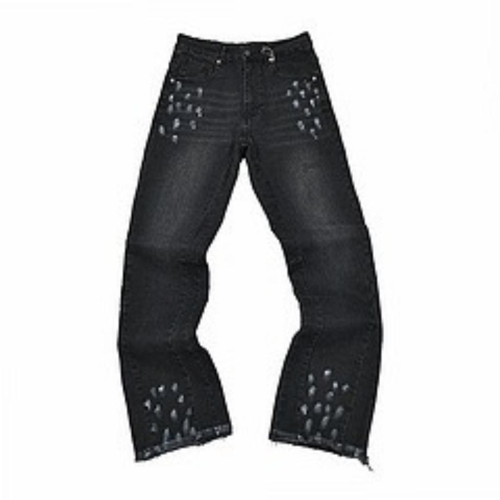 EastRogue High Street Washed Faded Distressed Baggy Jeans Straight Baggy Retro Casual Denim Trousers Vintage Loose Denim Pants