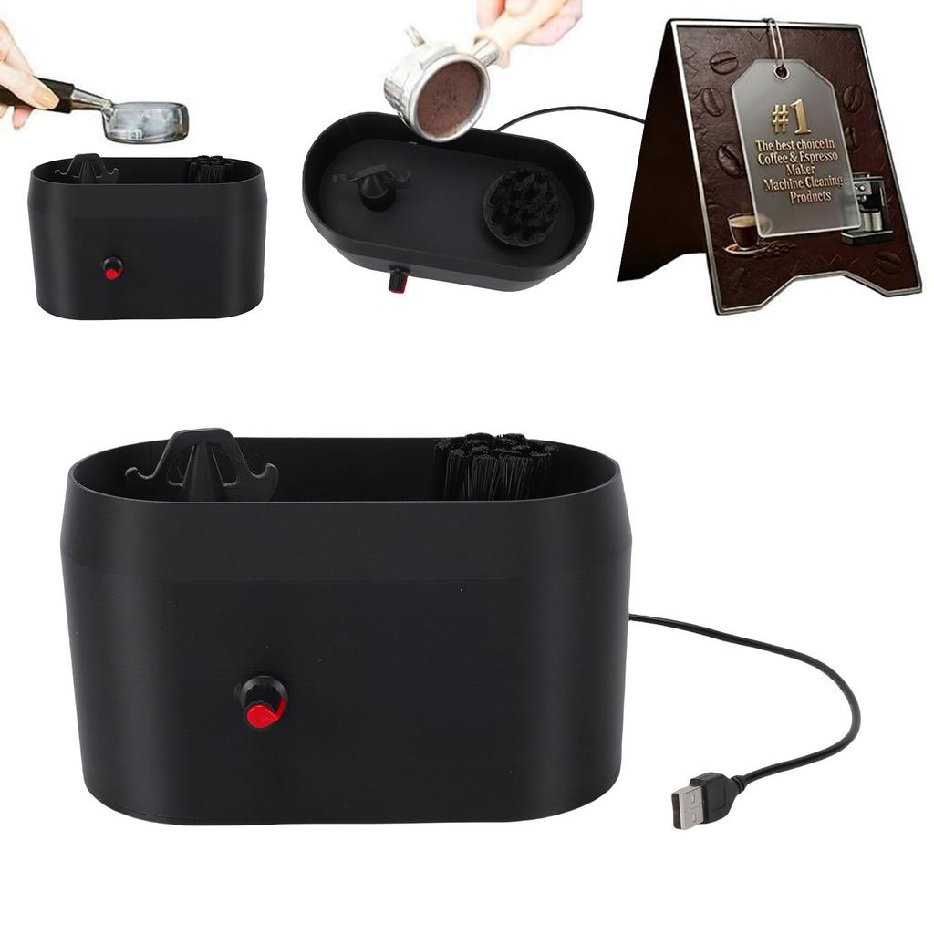 Čistič portafilteru kávy USB napájený Rukojeť kávovaru Čisticí kartáč a škrabka