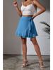 One Piece Lace Up Skirt High Waist Solid Color Ruffled Edge Short Skirt Cross-border Women's Clothing