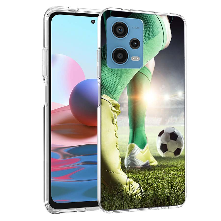 Football Field Phone Case For Redmi Note 13 12 14 15 Pro Plus 13R 11 11T 11E 11S 10 Pro 10S 9 9S Cover Cell Clear TPU Capa Cases