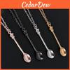 Classic Royal Style Alloy Necklace With Cross Chain And Mini Tea Spoon Pendant For Teens And Adults