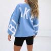Neuer grenzüberschreitender europäischer und amerikanischer Mode-Druck verdickter vielseitiger langärmeliger lockerer Pullover weibliche Trendmarke