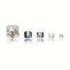 Set of 24 Shiny Artificial Toe Nails In Blue Featuring Butterflies And Rhinestones Reusable for Women