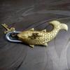 Golden Fish Design Functional Brass Lock with 2 Keys Handcrafted Collectible Decorative Showpiece Door Gate
