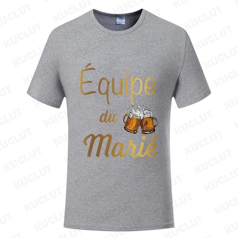 French Evg Team Married Tops Single Farewell Bachelor Party T Shirt Future Groom Man Tshirt Fashion Beer Graphic Wedding Tees