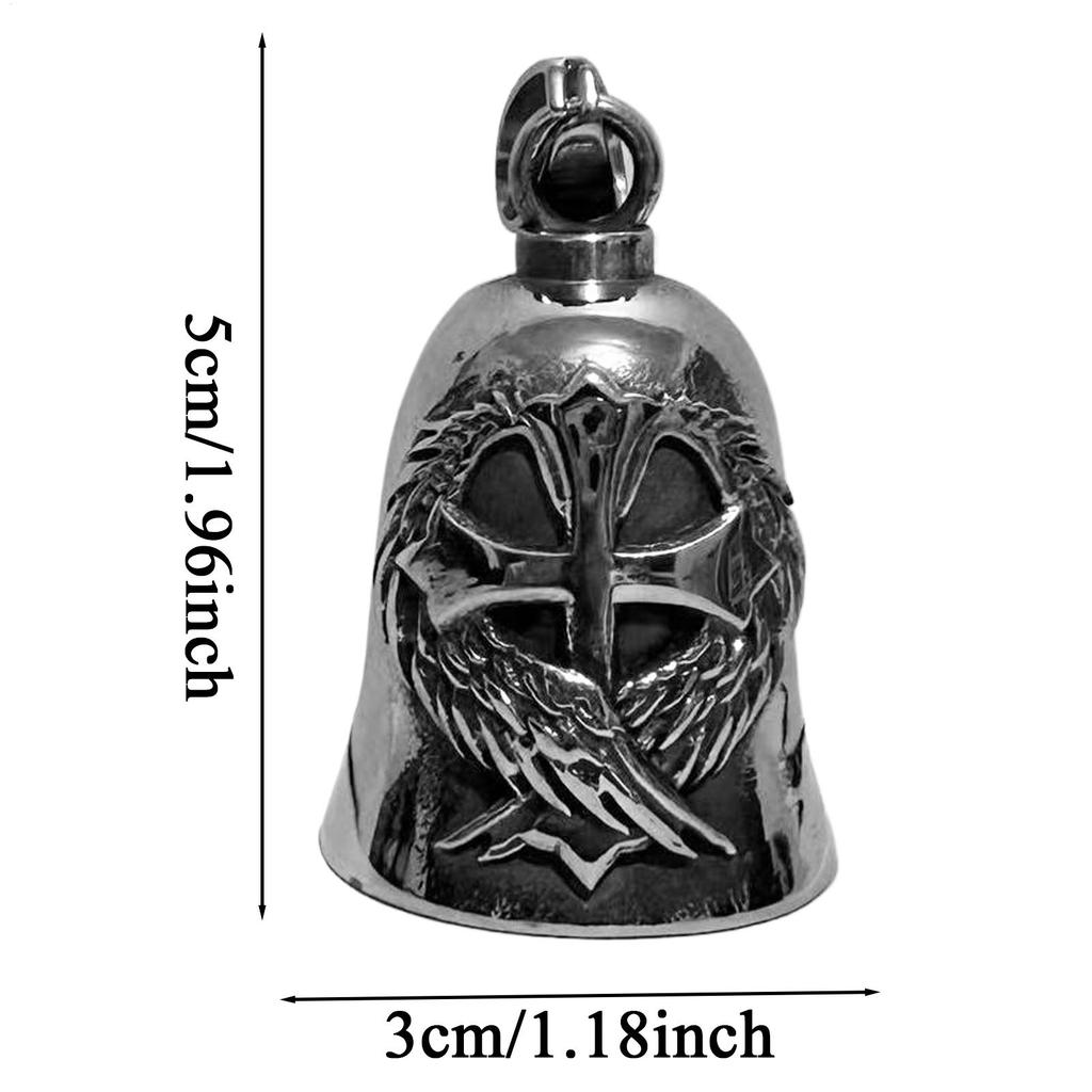 Motorcycle Charm Bell Bikers Good Luck Bell Hanger Alloy Key Chain Accessory Riding Protection Pendant for Family Lovers Adults