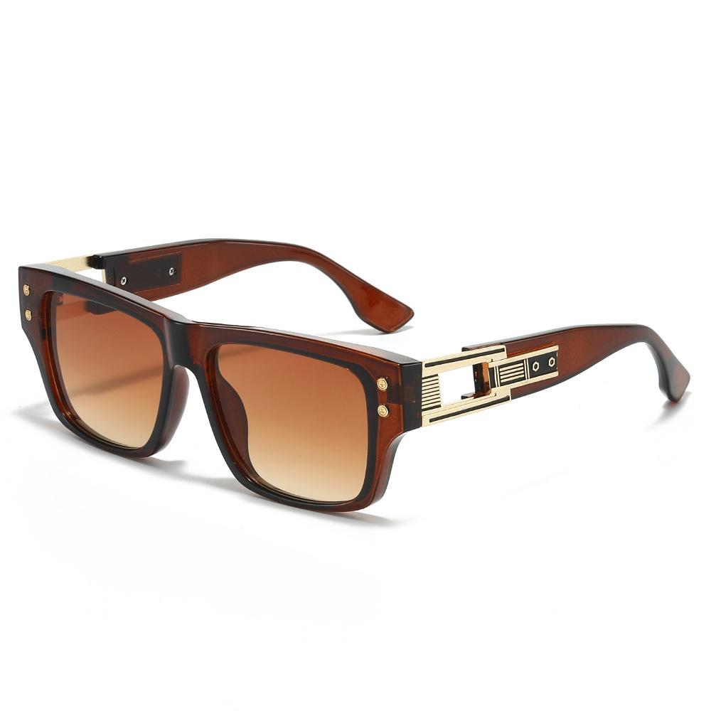 New Luxury Leopard Gradient Square Women Sunglasses  Retro Brand Hollow Frame Design Trendy Men Leisure Sun Glasses Uv400