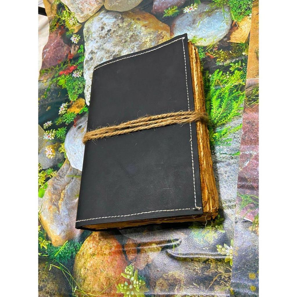 Leather Journal, Vintage Look Bound Journal - Handmade Antique Deckle Edge Paper, Grimoire Journal, Personal Journal For Sketching,