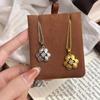 Douyin Live Broadcast Hollow Brushed Four-leaf Clover Pendant Necklace Female High-end Court Style Clover Collarbone Chain