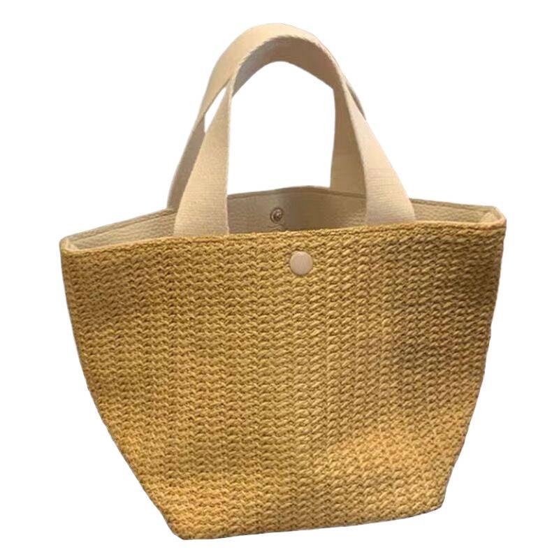 Retro Woven Beach Tote: Versatile Summer Vacation Bag