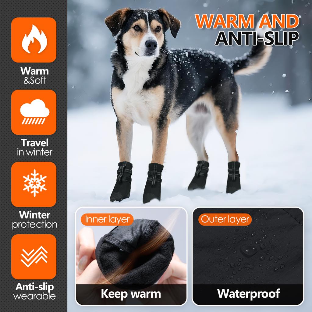 Cross-border New Dog Shoes Soft-soled Outdoor Use Anti-dirty Feet Anti-slip Wear-resistant Waterproof Polyester All Seasons Pet