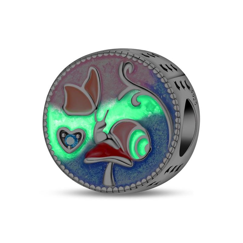 Copper Metal Luminous Charm Bead Components Mushroom Butterfly Lotus Pendant Bead Component Jewellery Compatible With Authentic Original Bracelet