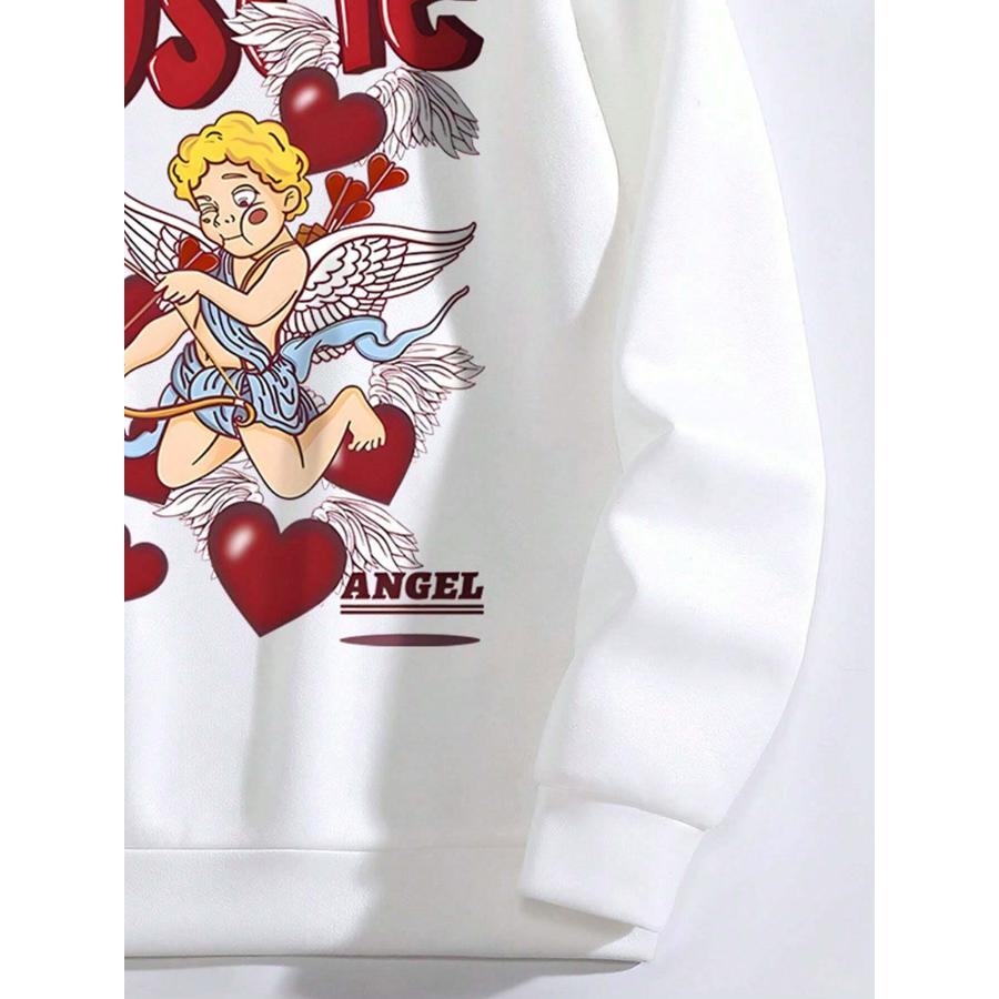 Muscle Angel Cupid, The God Of Love Graphic Hoodies Men Street Autumn Hoodie Hipster Oversize Sweatshirts Hip Hop Warm Top