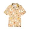 Kids Casual Short Sleeve Polo Shirt Animal Print Lightweight Soft Fabric Breathable Summer Top for Boys Girls