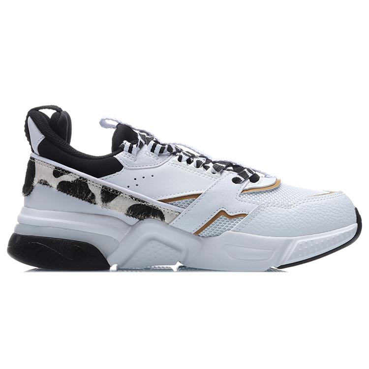 Li Ning 001 Cushioning Slip Resistant Abrasion Resistant Low top Running Shoes Women's White Black AGCR032-4